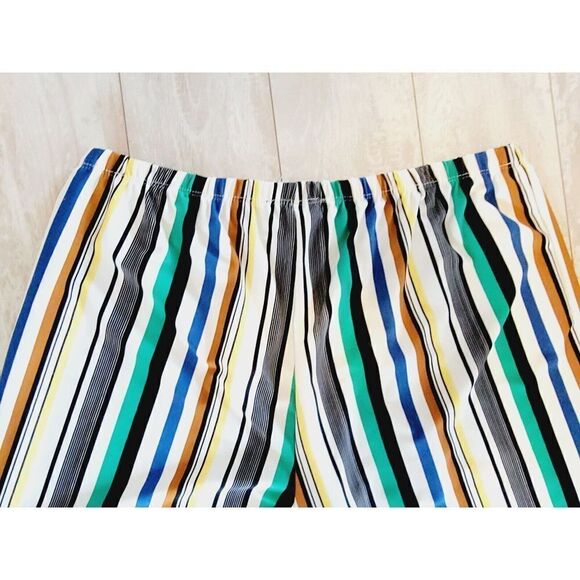 Melissa Paige L Multi Color Striped Elastic Boho Pants Size Large Funky 70's - Picture 5 of 7